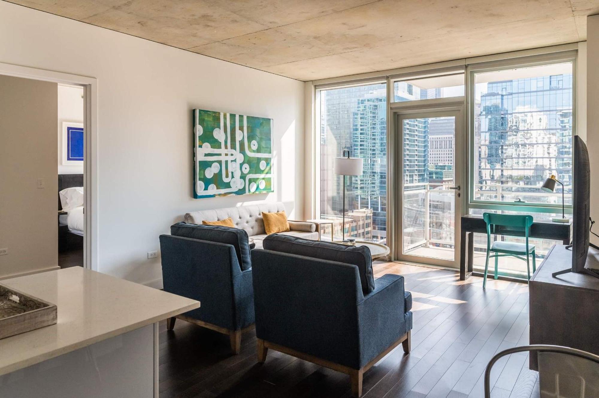 2Br Elegant Premium Suite With Balcony & Sweeping City Views Чикаго Экстерьер фото